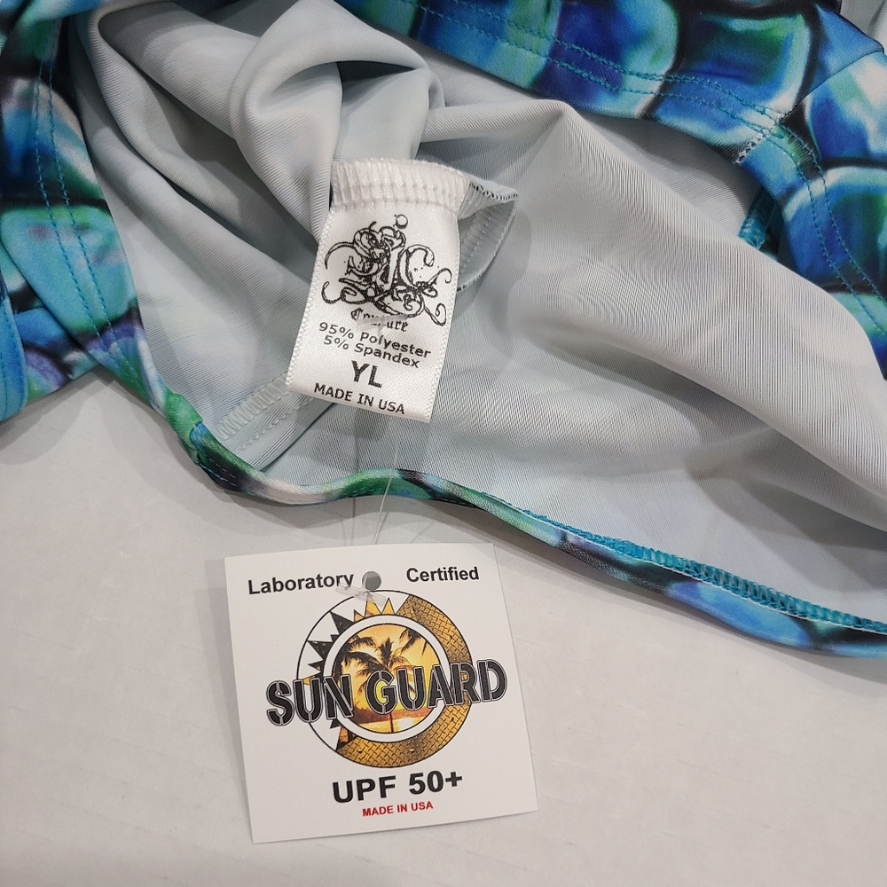 Sport Couture Aqua Blue Mermaid UPF 50+ 1-Piece Swimsuit Sz Youth XL NWT - Picture 7 of 12
